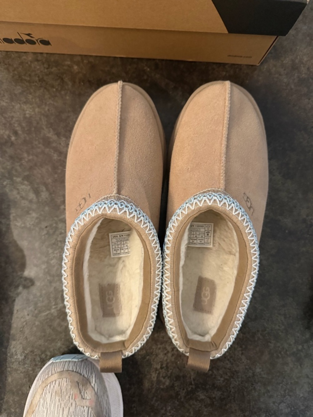 UGG Sand Suede Slip-On Shearling Lined Slippers